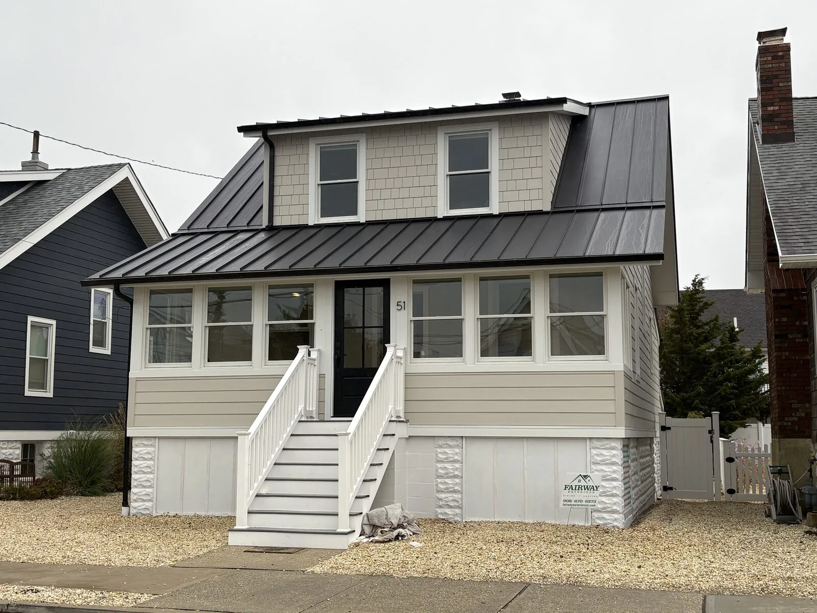 James Hardie siding and standing-seam metal roof on a Seaside Park, NJ home